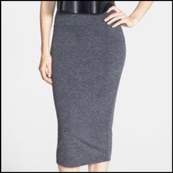 Leith skirt bodycon pencil tube stretch midi gray - Picture 7 of 7
